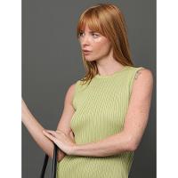 Vestido Feminino Midi de Tricot Canelado Calvin Klein - Verde Pistache - 5