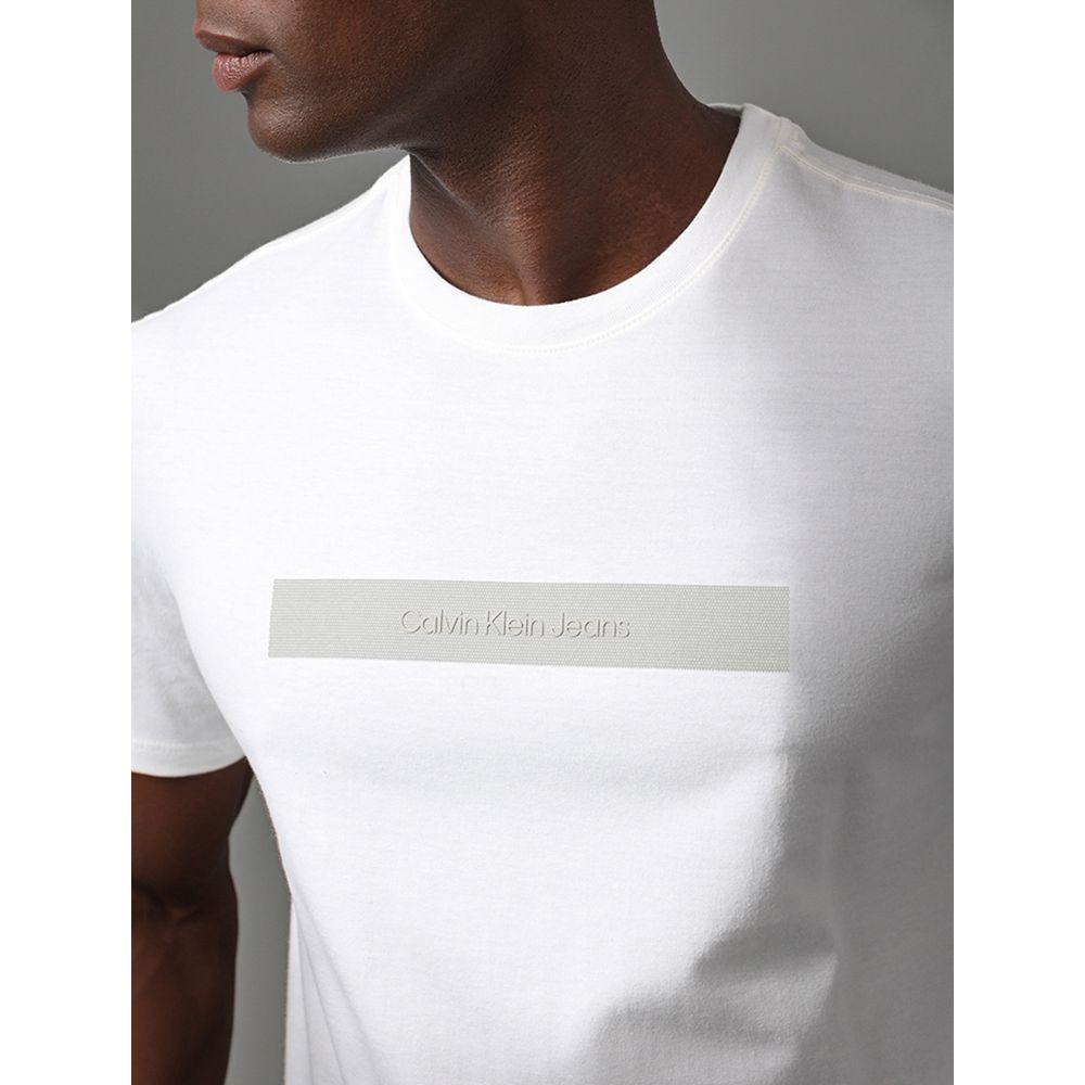 Camiseta Masculina Logo Sport Calvin Klein Jeans - Off White - 4
