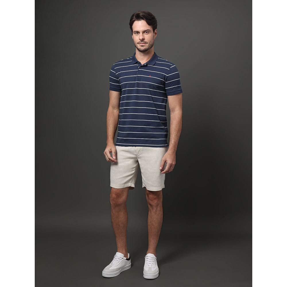 Polo Masculina Slim Cotton Listrado Calvin Klein - Marinho - 3