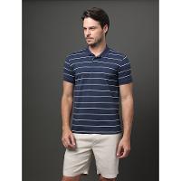 Polo Masculina Slim Cotton Listrado Calvin Klein - Marinho - 1