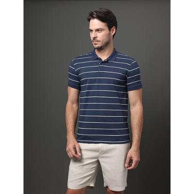 Polo Masculina Slim Cotton Listrado Calvin Klein - Marinho