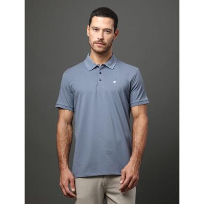 Polo Masculina Básica Smooth Cotton Calvin Klein - Cinza Azulado