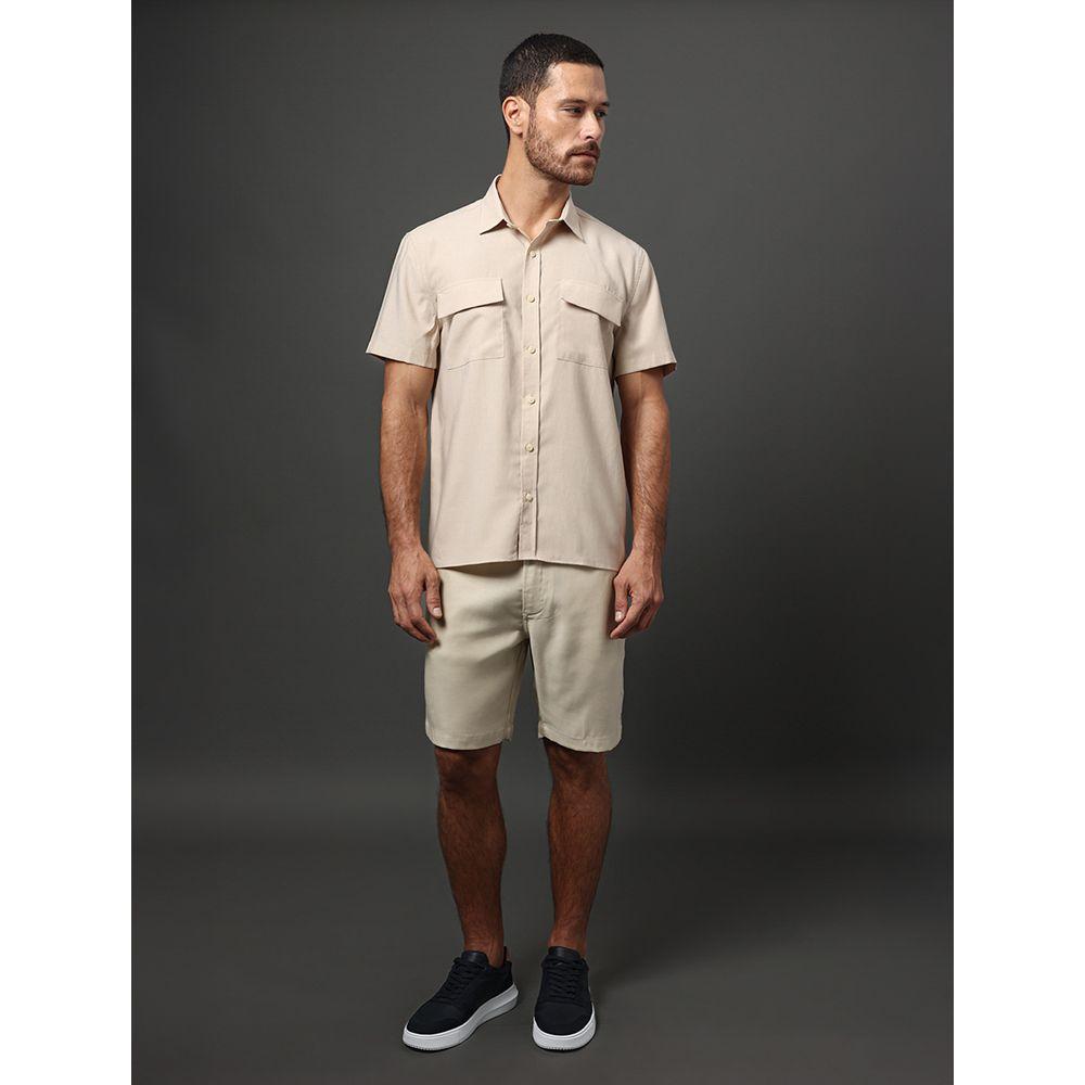 Camisa Masculina Liocel Com Bolsos Calvin Klein Jeans - Caqui Claro - 3