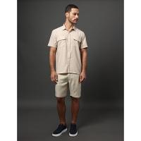 Camisa Masculina Liocel Com Bolsos Calvin Klein Jeans - Caqui Claro - 3