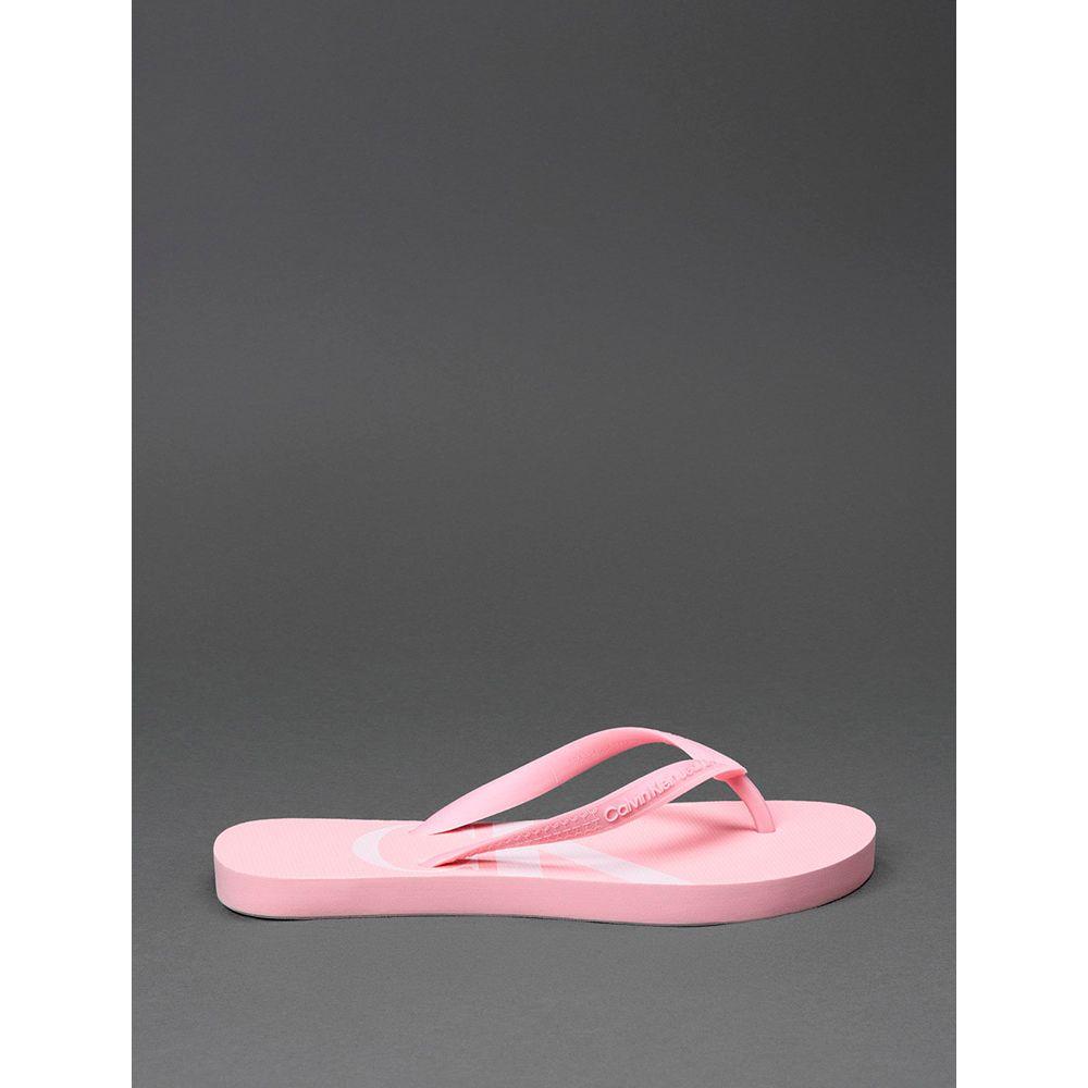 Chinelo Menina Logo Corrido Calvin Klein Jeans - Rosa Claro - 1