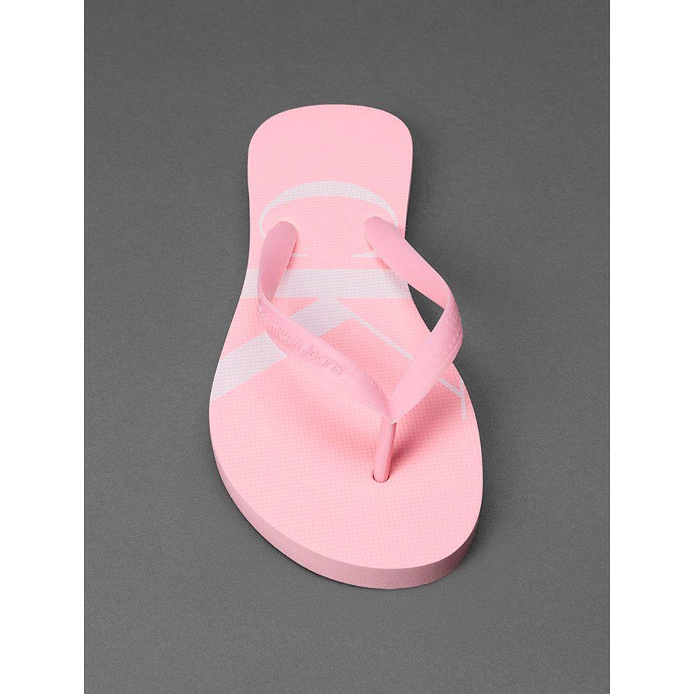 Chinelo Menina Logo Corrido Calvin Klein Jeans - Rosa Claro - 3