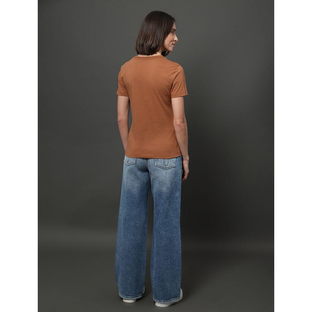 Camiseta Feminina Bordado Alto Relevo Calvin Klein Jeans - Havana - 2