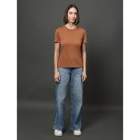 Camiseta Feminina Bordado Alto Relevo Calvin Klein Jeans - Havana - 3