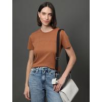 Camiseta Feminina Bordado Alto Relevo Calvin Klein Jeans - Havana - 5