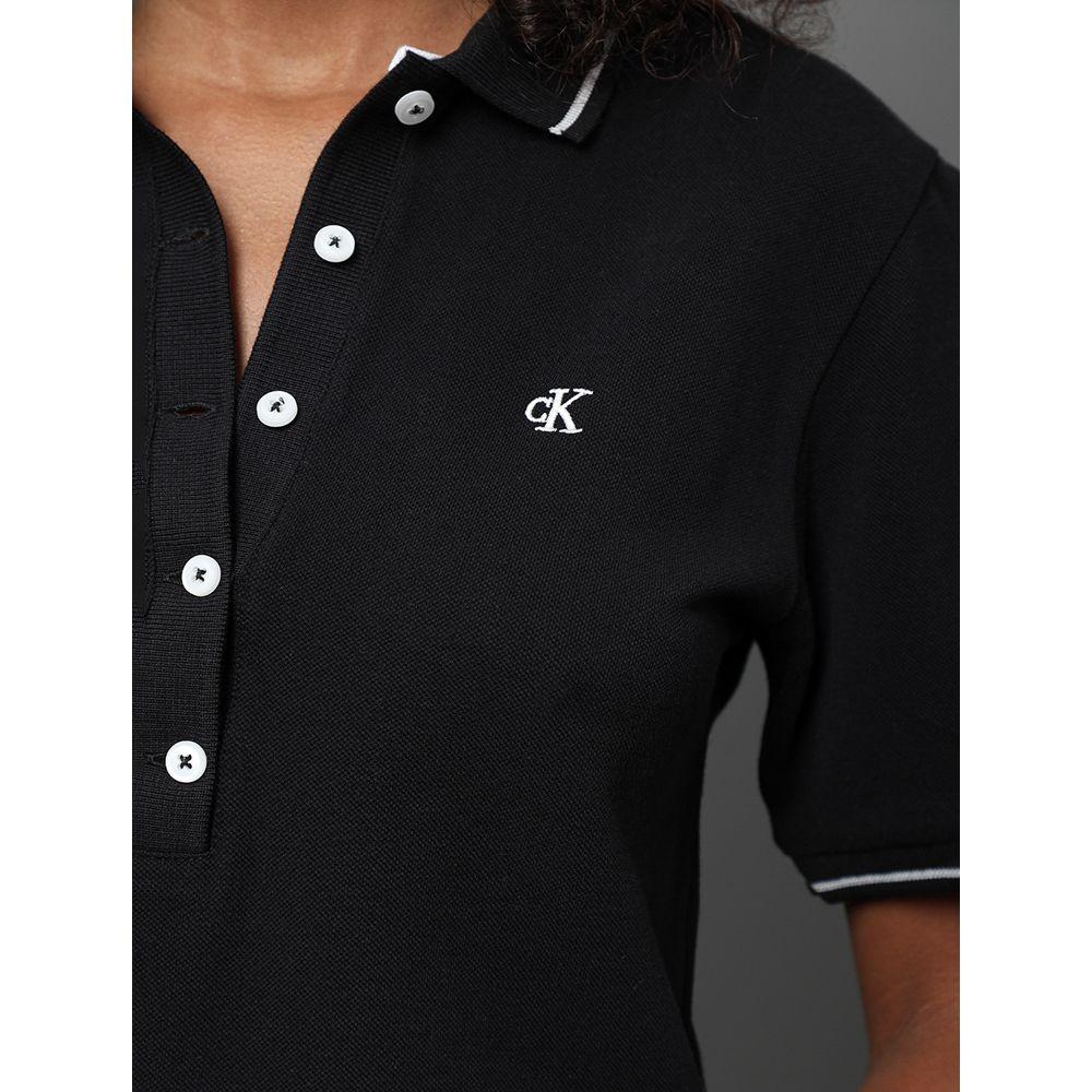 Polo Feminina Piquet Duplo Calvin Klein Jeans - Preto - 4