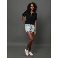 Polo Feminina Piquet Duplo Calvin Klein Jeans - Preto - 3