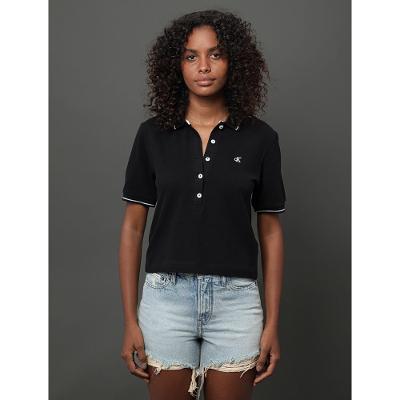 Polo Feminina Piquet Duplo Calvin Klein Jeans - Preto
