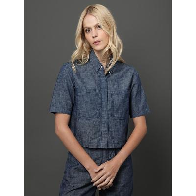 Camisa Jeans Feminina Cânhamo Calvin Klein - Marinho