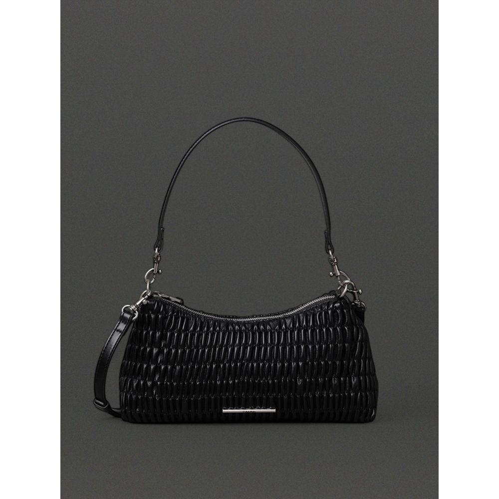 Bolsa Média Feminina Drapeada Calvin Klein - Preto - 1