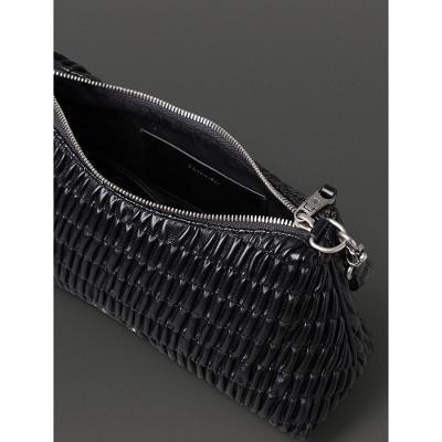 Bolsa Média Feminina Drapeada Calvin Klein - Preto