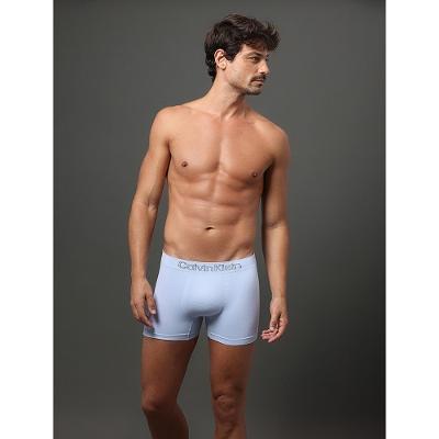 Kit 3 Cuecas Low Rise Trunk Seamless Micro Calvin Klein Underwear - Preto/Branco/Azul Claro