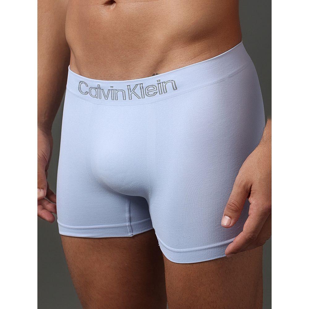 Kit 3 Cuecas Low Rise Trunk Seamless Micro Calvin Klein Underwear - Preto/Branco/Azul Claro - 4