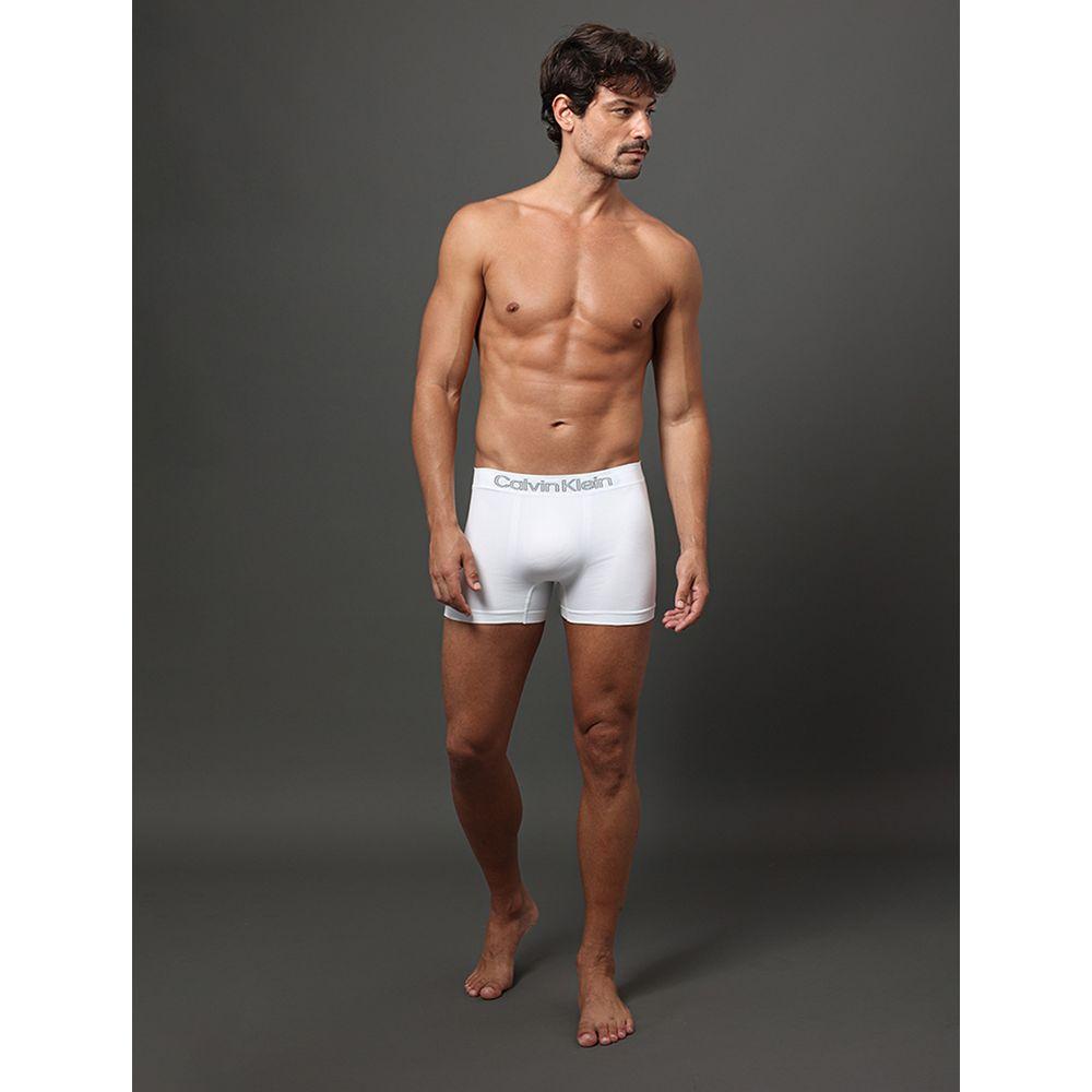 Kit 3 Cuecas Low Rise Trunk Seamless Micro Calvin Klein Underwear - Preto/Branco/Azul Claro - 6