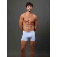 Kit 3 Cuecas Low Rise Trunk Seamless Micro Calvin Klein Underwear - Preto/Branco/Azul Claro - 5