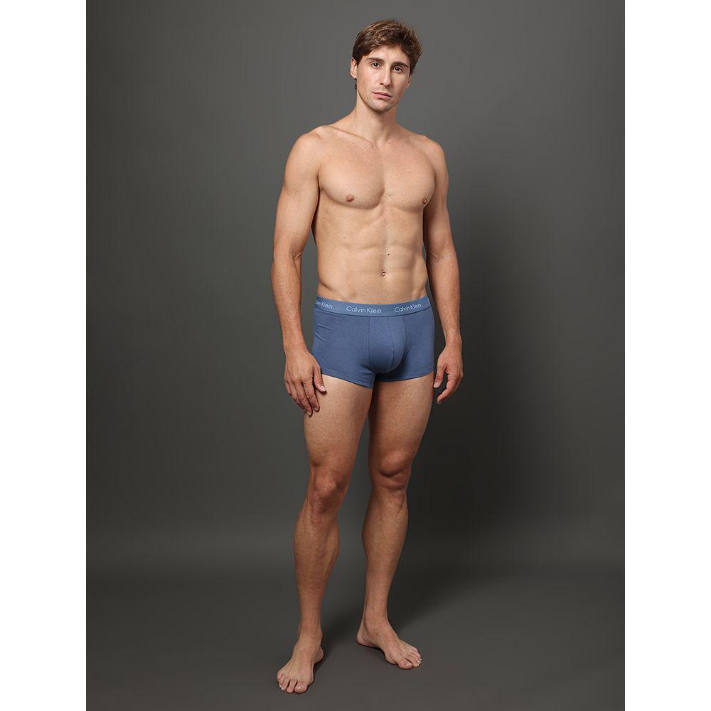 Kit 3 Cuecas Low Rise Trunk Classic Calvin Klein Underwear - Azul Medio/Azul Claro - 6