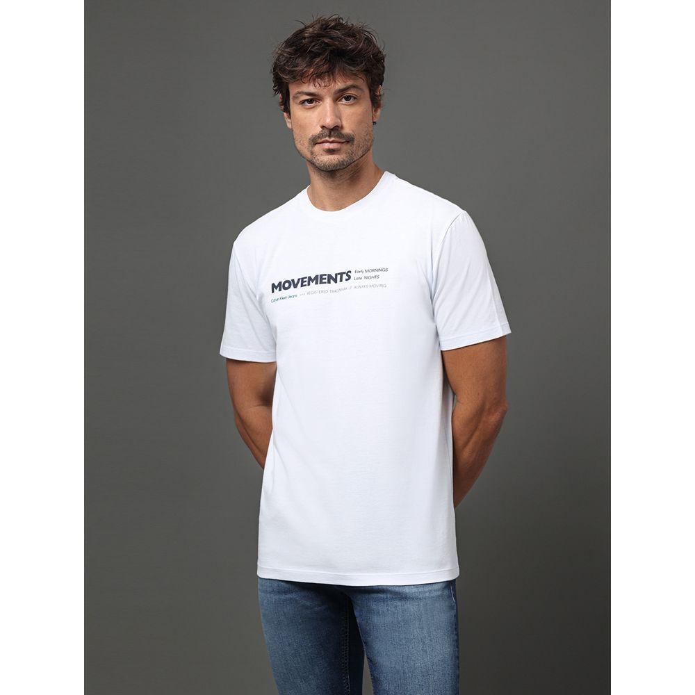Camiseta Masculina Movements Calvin Klein Jeans - Branco - 1