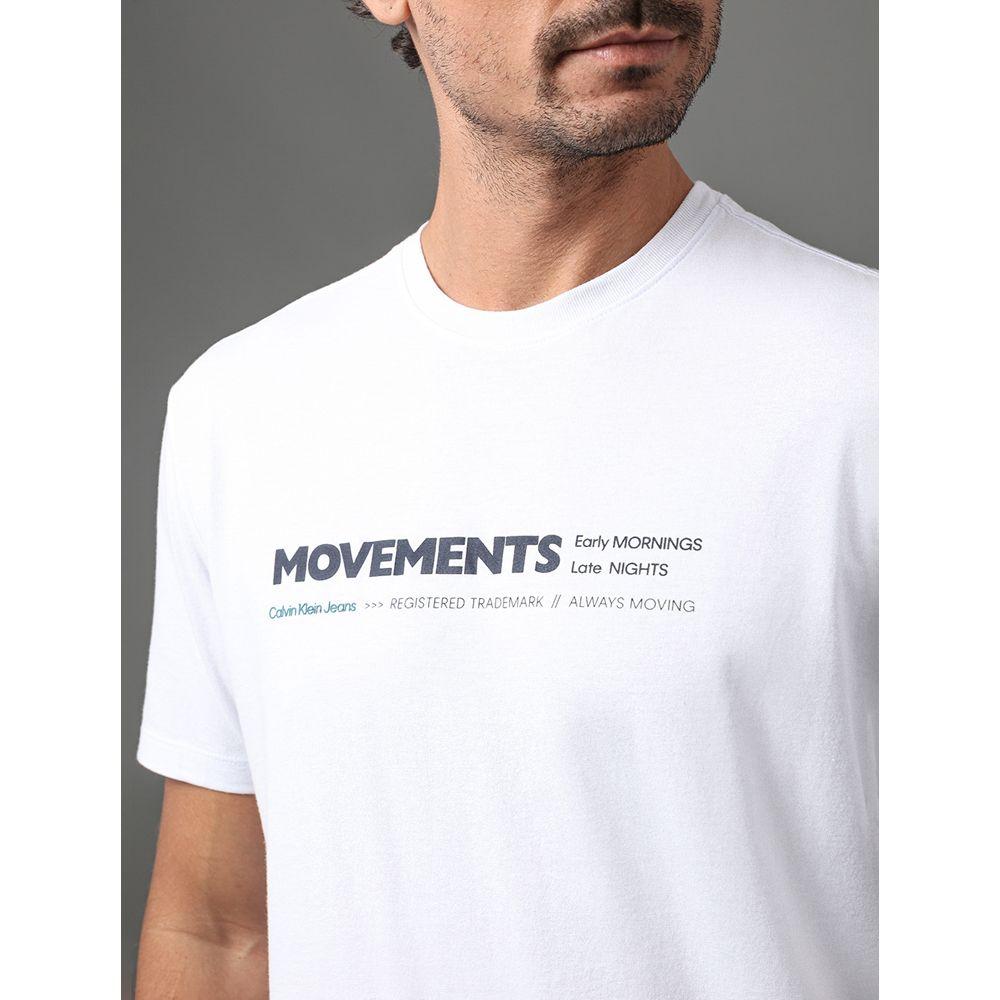 Camiseta Masculina Movements Calvin Klein Jeans - Branco - 4