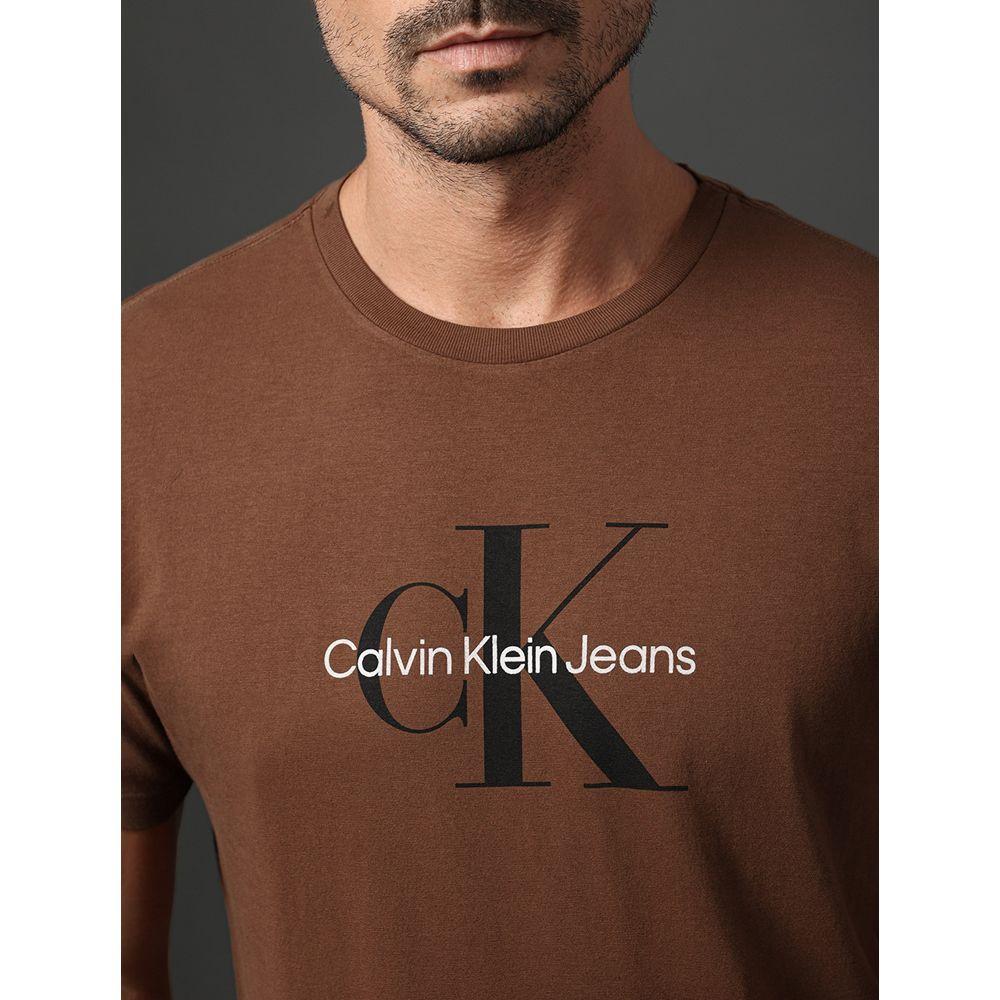 Camiseta Masculina Re Issue Calvin Klein Jeans - Marrom - 4