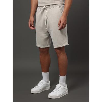 Bermuda Masculina Moletom Monograma Calvin Klein Jeans - Caqui Claro