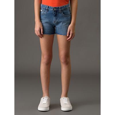 Shorts Jeans Menina Cintura Alta Calvin Klein Jeans - Azul Médio