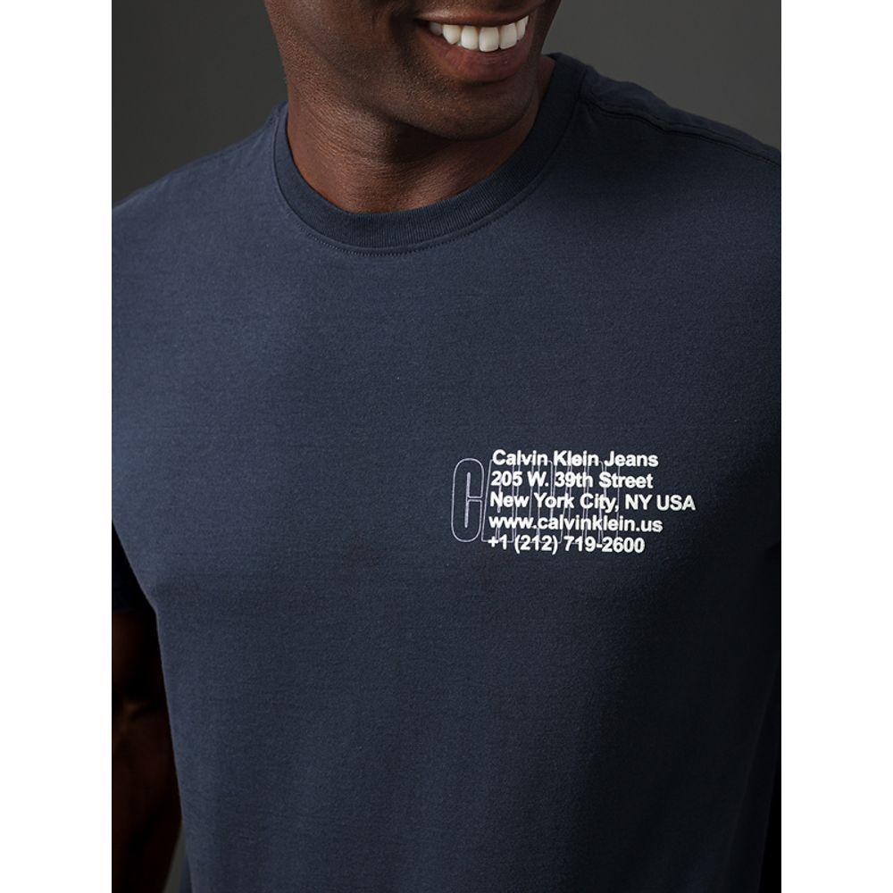 Camiseta Masculina Ny Address Calvin Klein Jeans - Marinho - 4