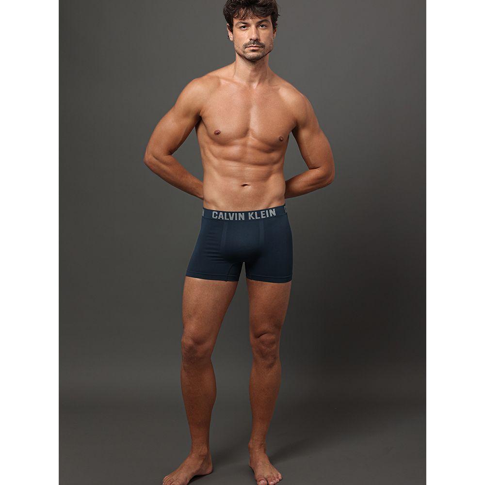 Kit 2 Cuecas Trunk Sem Costura Calvin Klein Underwear - Marinho Com Azul Claro - 6