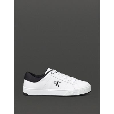 Tênis Masculino Palito Side Calvin Klein Jeans - Branco/ Preto