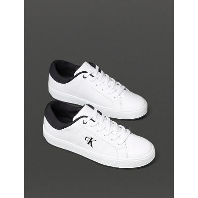Tênis Masculino Palito Side Calvin Klein Jeans - Branco/ Preto