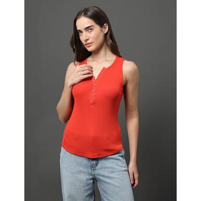 Regata Feminina Detalhe Botões Calvin Klein Jeans - Vermelho