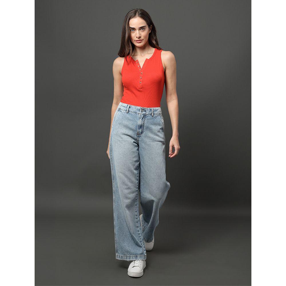 Regata Feminina Detalhe Botões Calvin Klein Jeans - Vermelho - 3