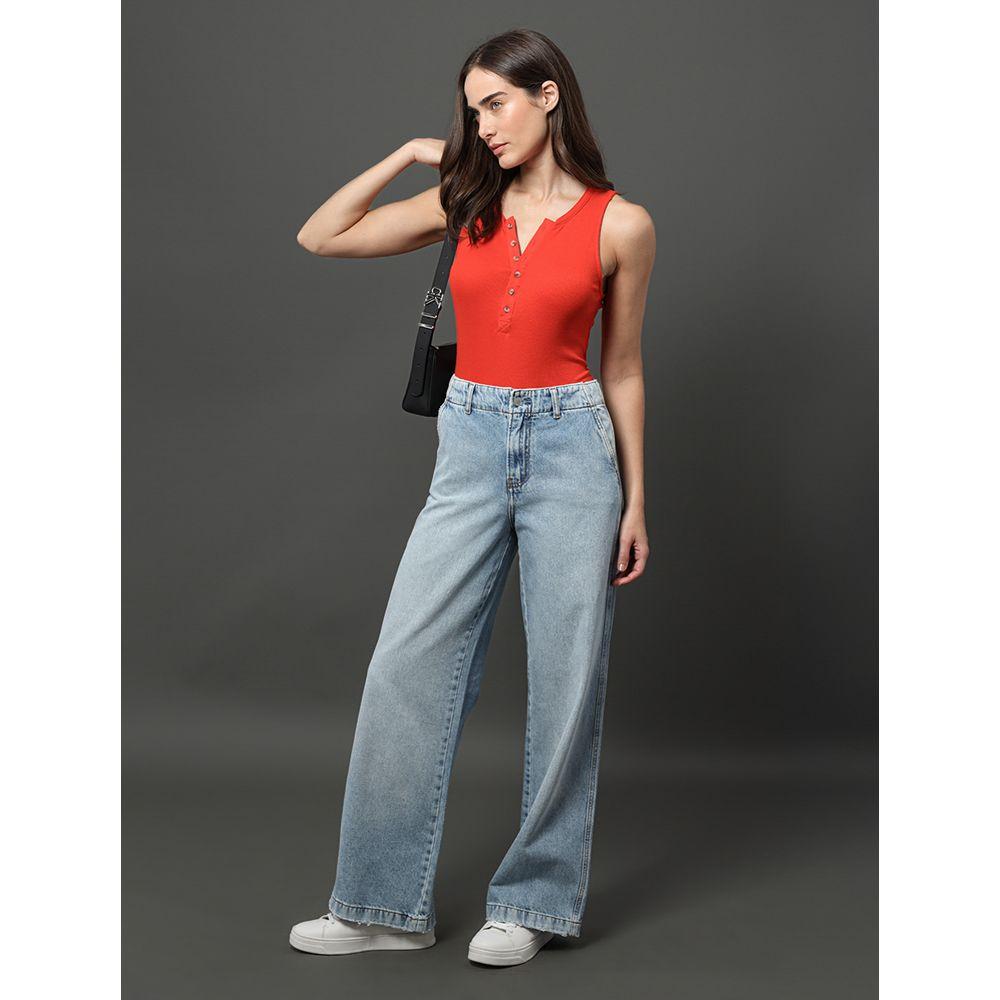 Regata Feminina Detalhe Botões Calvin Klein Jeans - Vermelho - 5