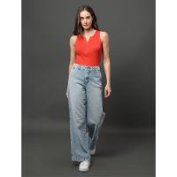 Regata Feminina Detalhe Botões Calvin Klein Jeans - Vermelho - 3