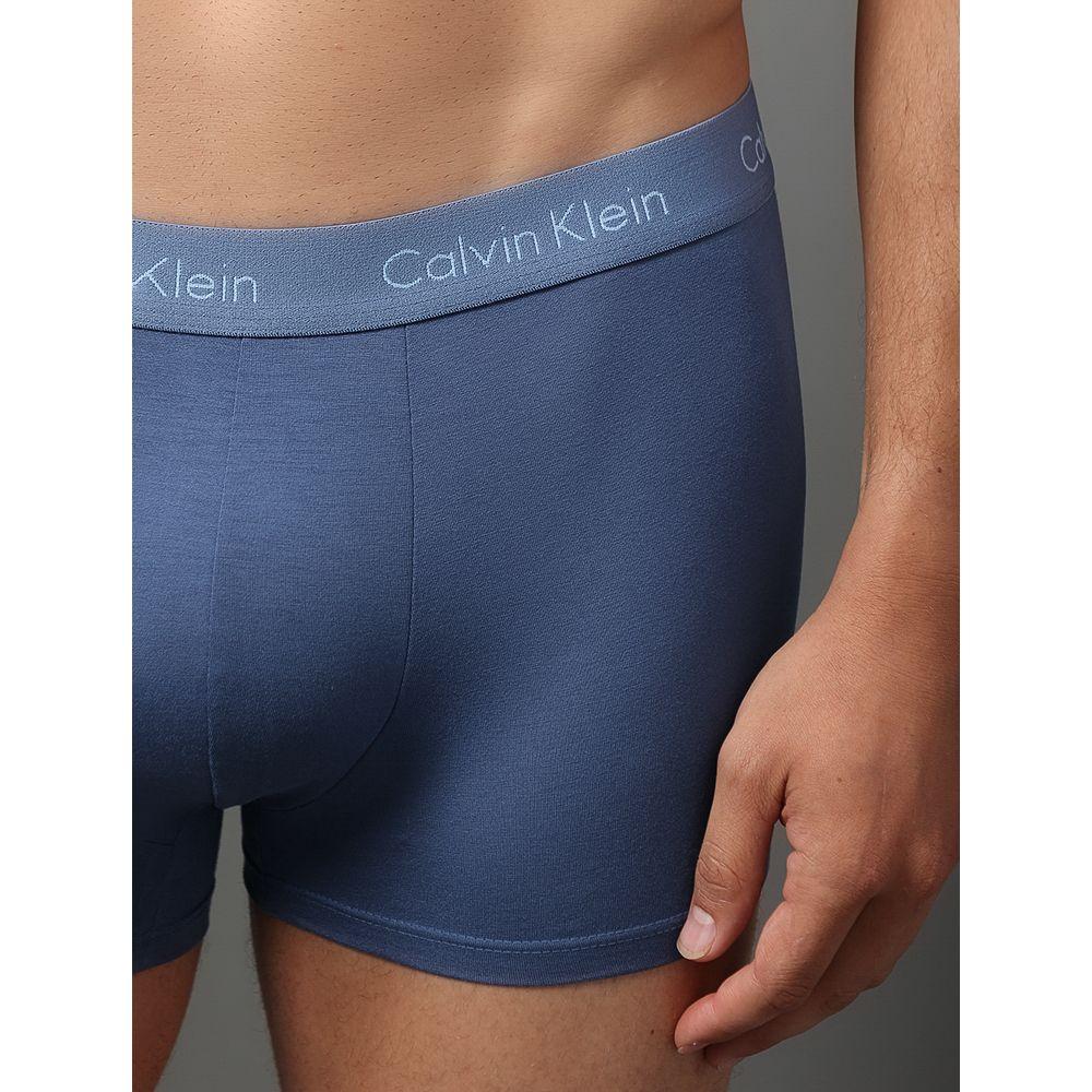 Cueca Trunk de Modal Calvin Klein Underwear - Azul Medio/Azul Claro - 4