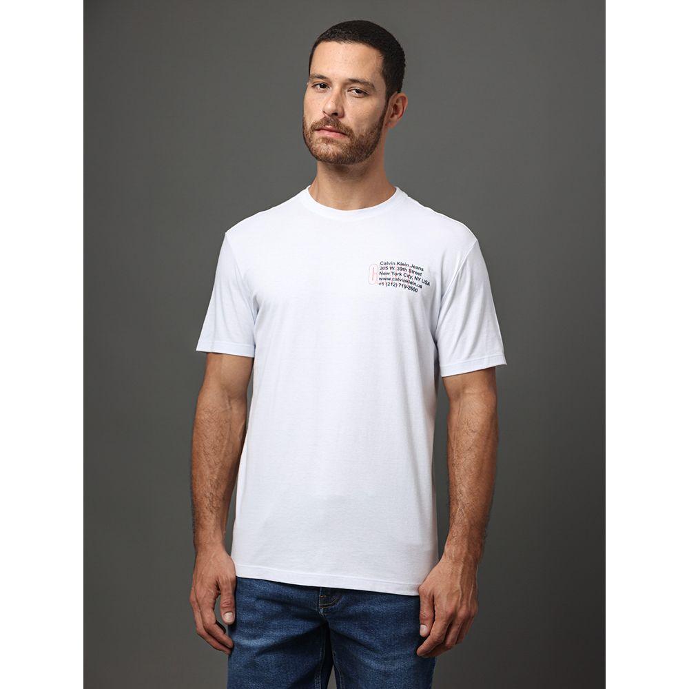 Camiseta Masculina Ny Address Calvin Klein Jeans - Branco - 1