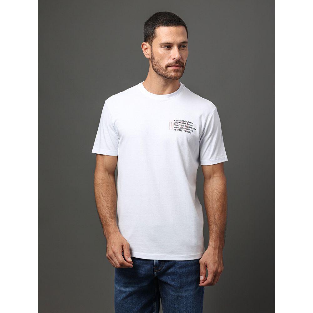 Camiseta Masculina Ny Address Calvin Klein Jeans - Branco - 5
