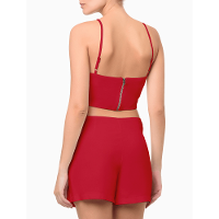 Top Feminino Cropped Linho Calvin Klein Jeans - Vermelho - 3