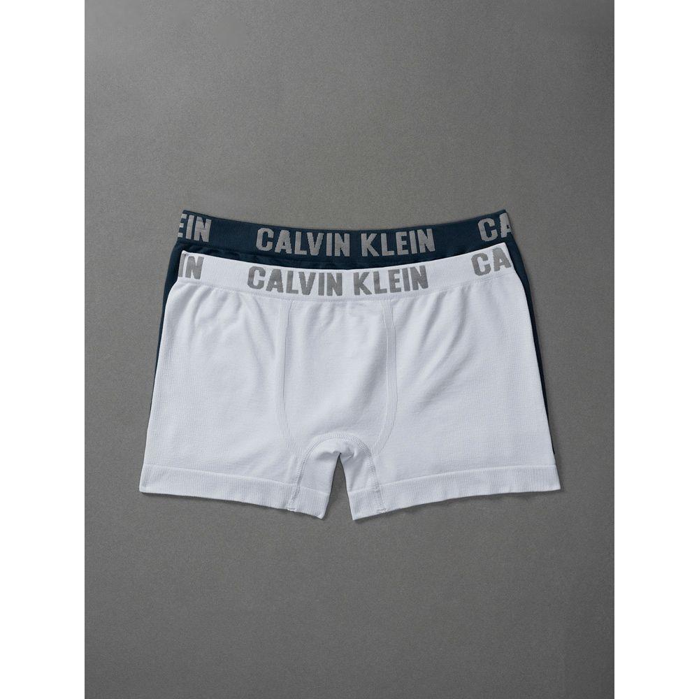 Kit 2 Cuecas Menino Trunk Sem Costura Calvin Klein Underwear - Marinho Com Azul Claro - 1