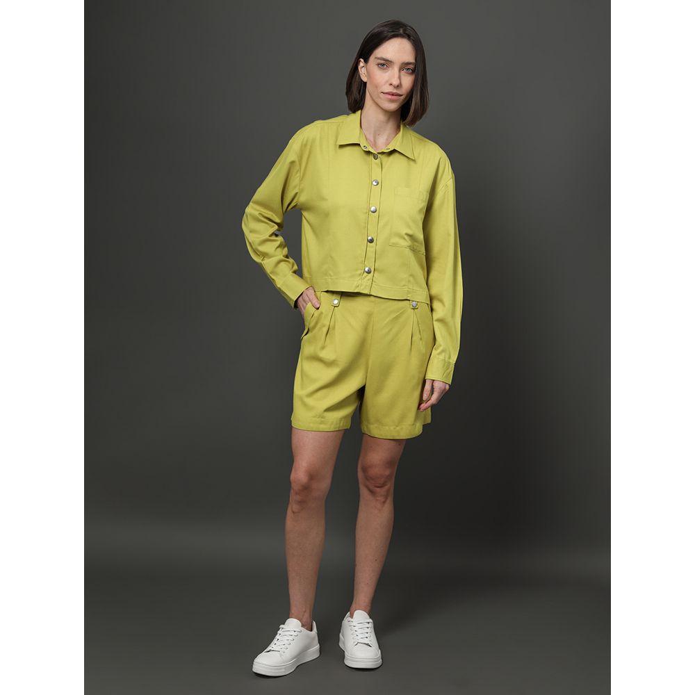 Camisa Feminina Nervura Calvin Klein Jeans - Verde Pistache - 3