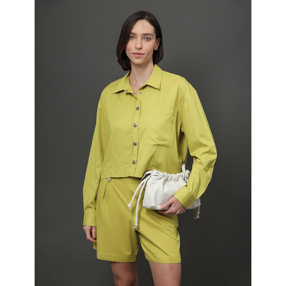 Bermuda Feminina Com Pregas Calvin Klein Jeans - - 5