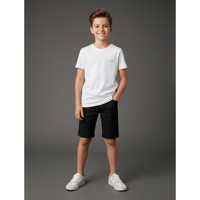 Camiseta Menino Logo Peito Calvin Klein Jeans - Branco