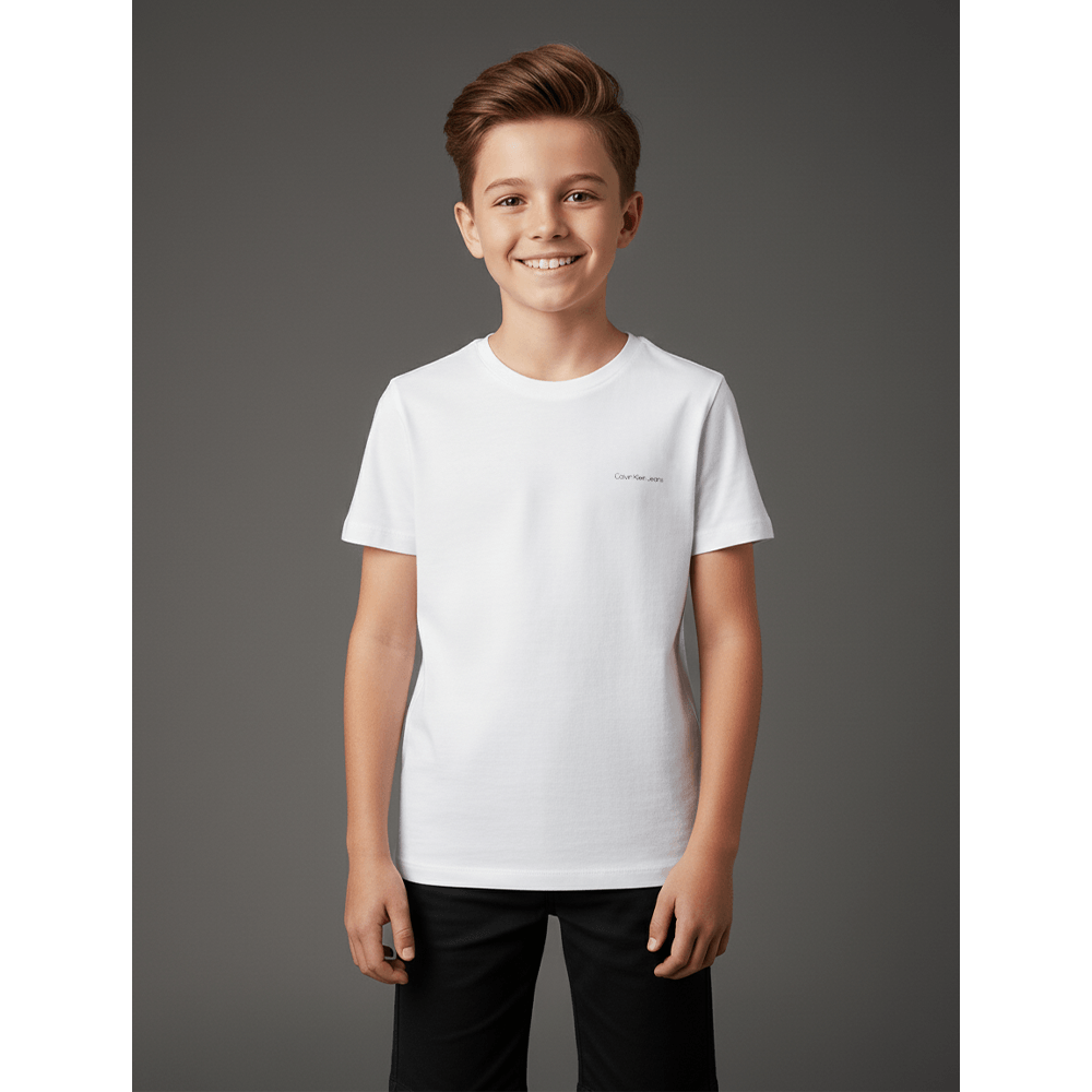 Camiseta Menino Logo Peito Calvin Klein Jeans - Branco - 2