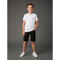 Camiseta Menino Logo Peito Calvin Klein Jeans - Branco - 1