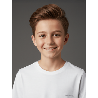 Camiseta Menino Logo Peito Calvin Klein Jeans - Branco