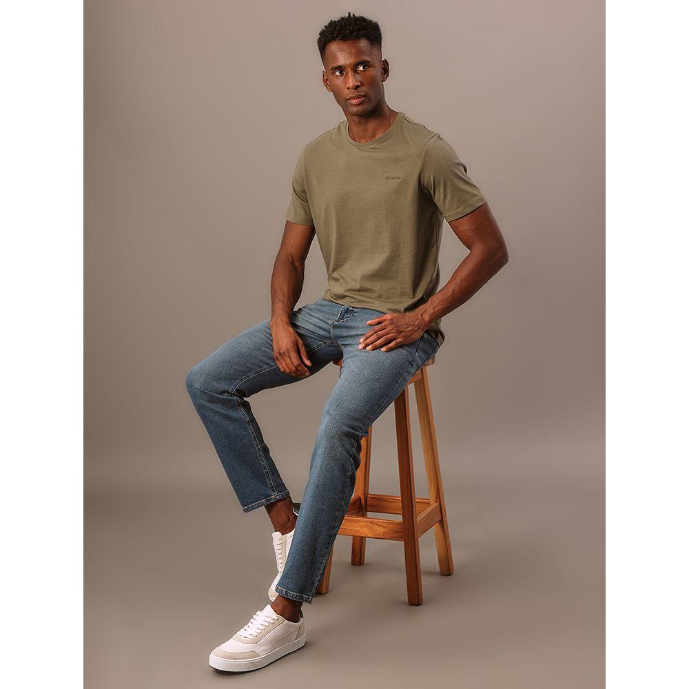 Calça Jeans Masculina Slim Moletom Calvin Klein Jeans - Azul Médio - 5