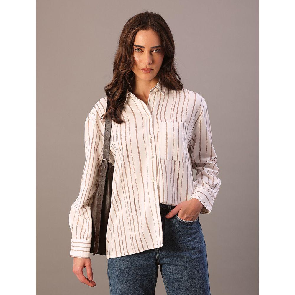 Camisa Feminina Listra Calvin Klein - Off White - 5